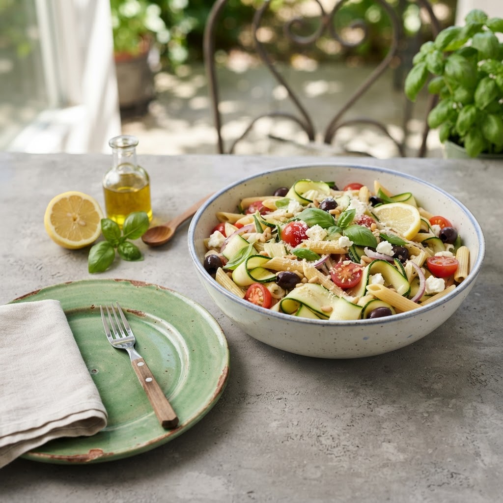 Sommerlicher Zucchini-Pasta-Salat