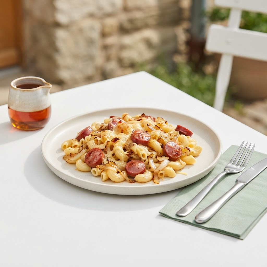 Cervelat-Macaroni mit Käse