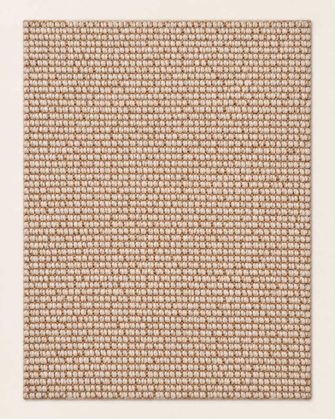 Hand Woven Beige Blended Wool/Jute Dhurrie Brown Wool Rug