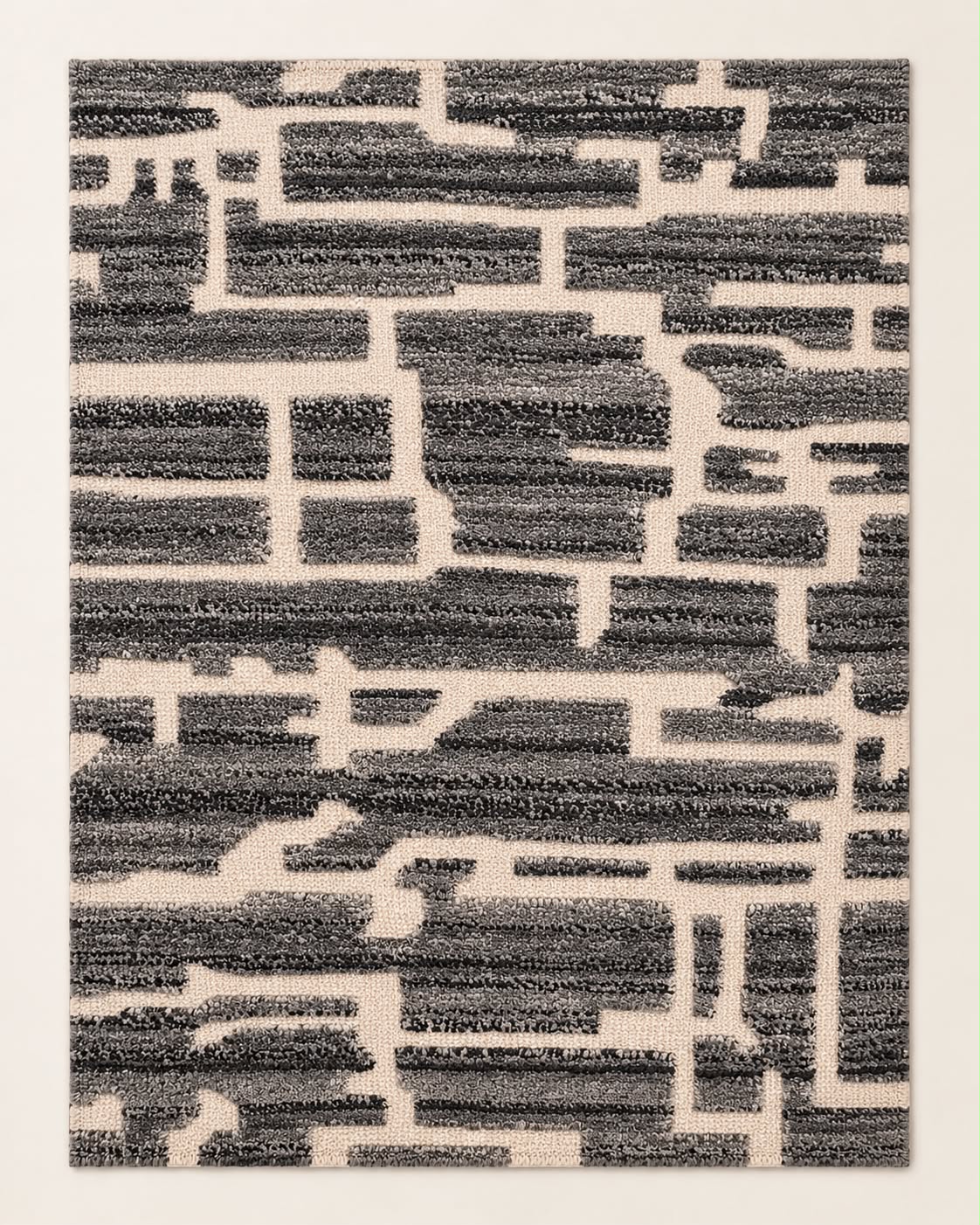 Hand Knotted Grey Wool Rug