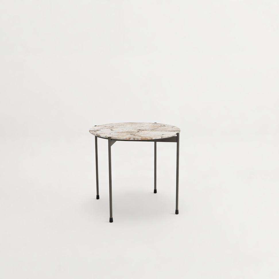 Dua Stone Round Side Table by Paul Rogers