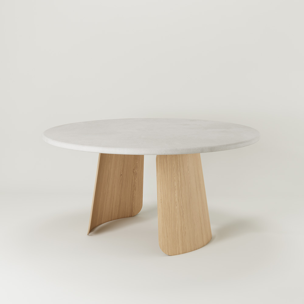 Dune Wood Round Dining Table by Paul Rogers