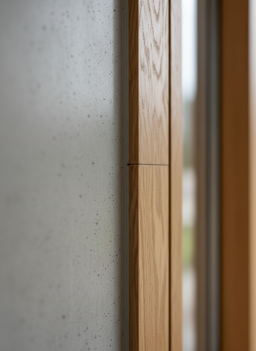 Material detail — timber meets concrete