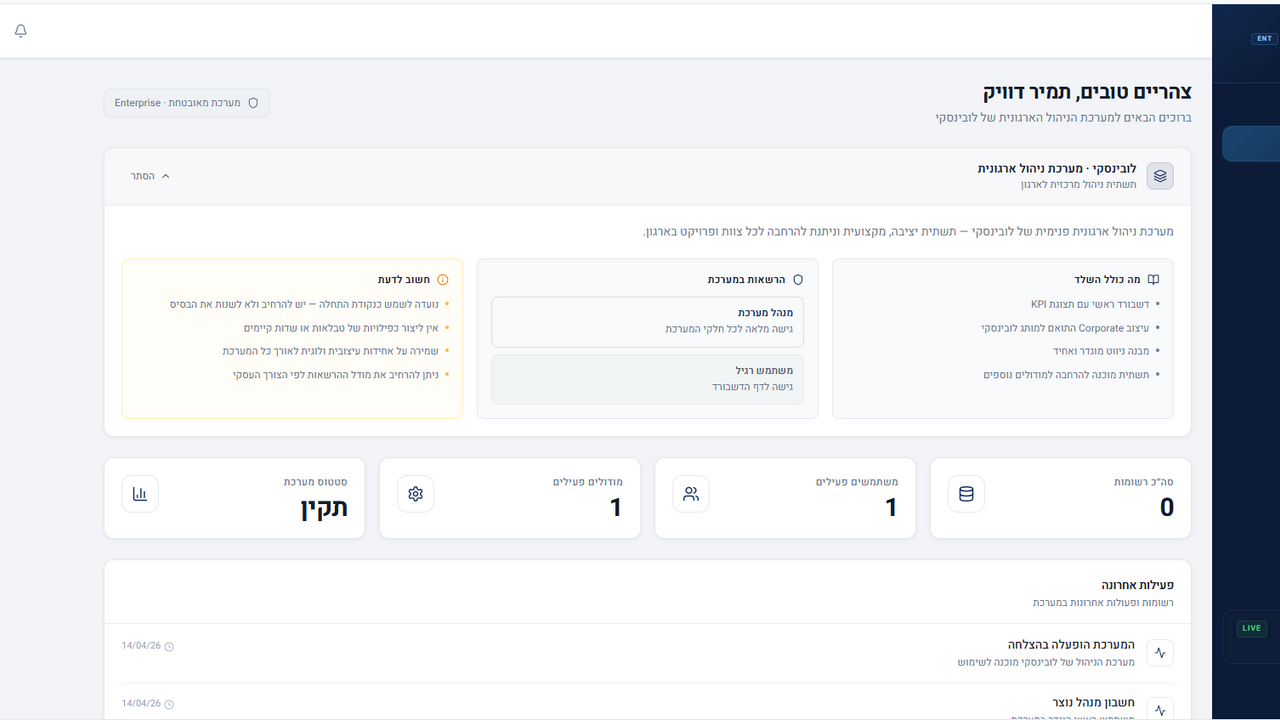קבוצת לובינסקי - תבנית ראשית template preview