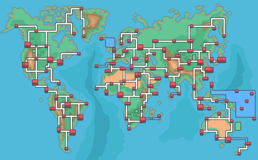 Pokémon-style world map
