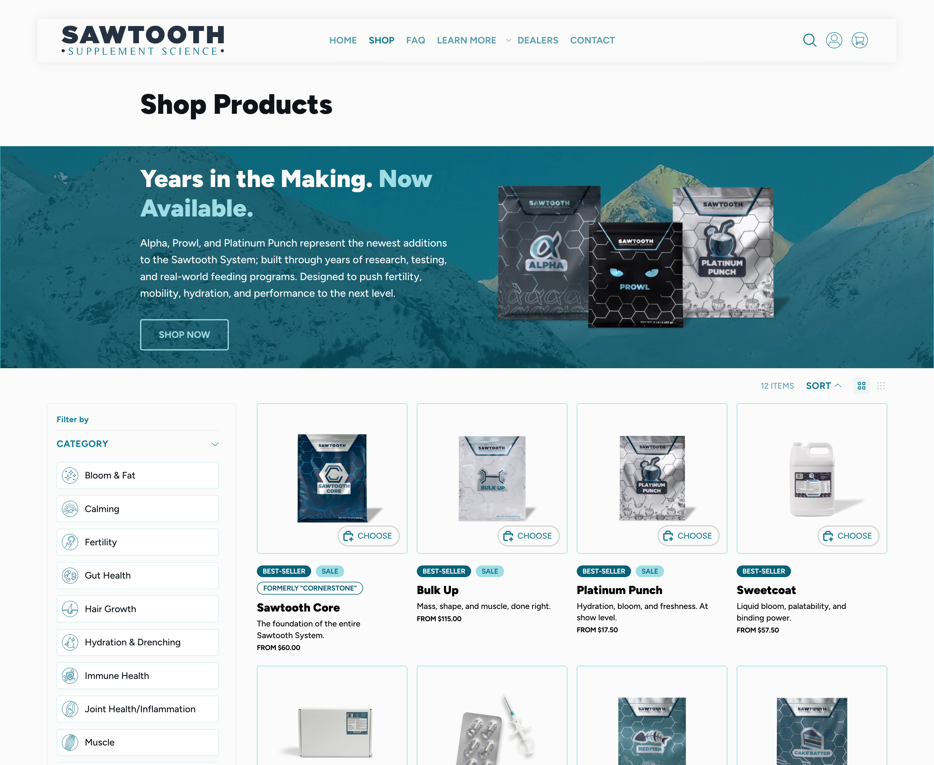 Sawtooth Core — Shopify UI Development
