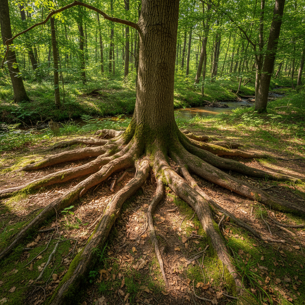Healthy tree root system