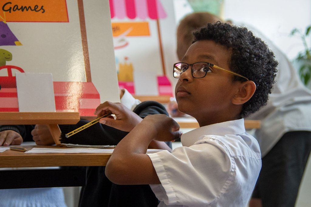 Student in classroom