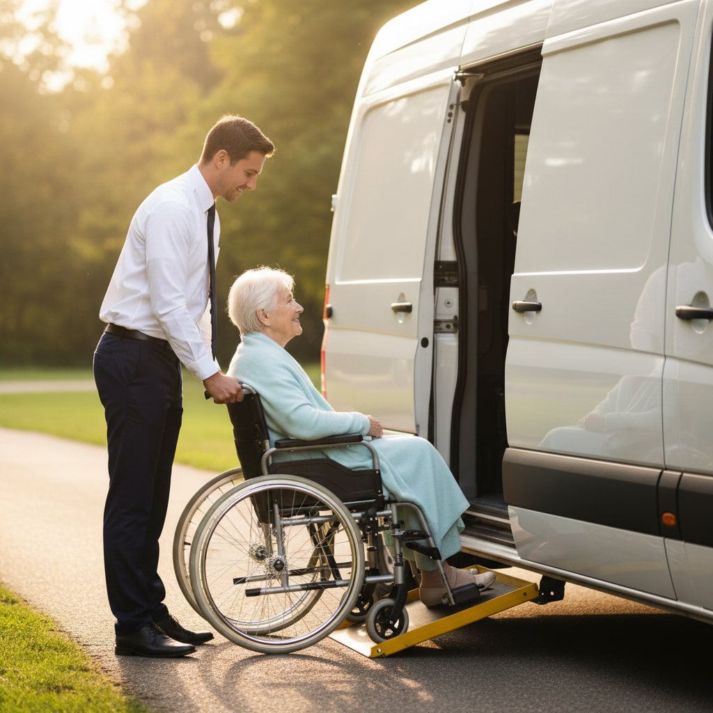 Summit NEMT driver assisting a patient