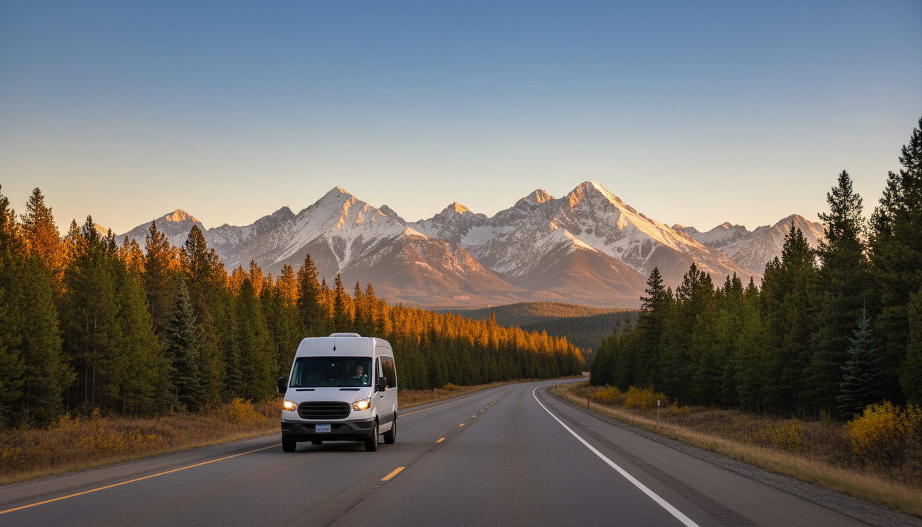 NEMT van on Montana highway