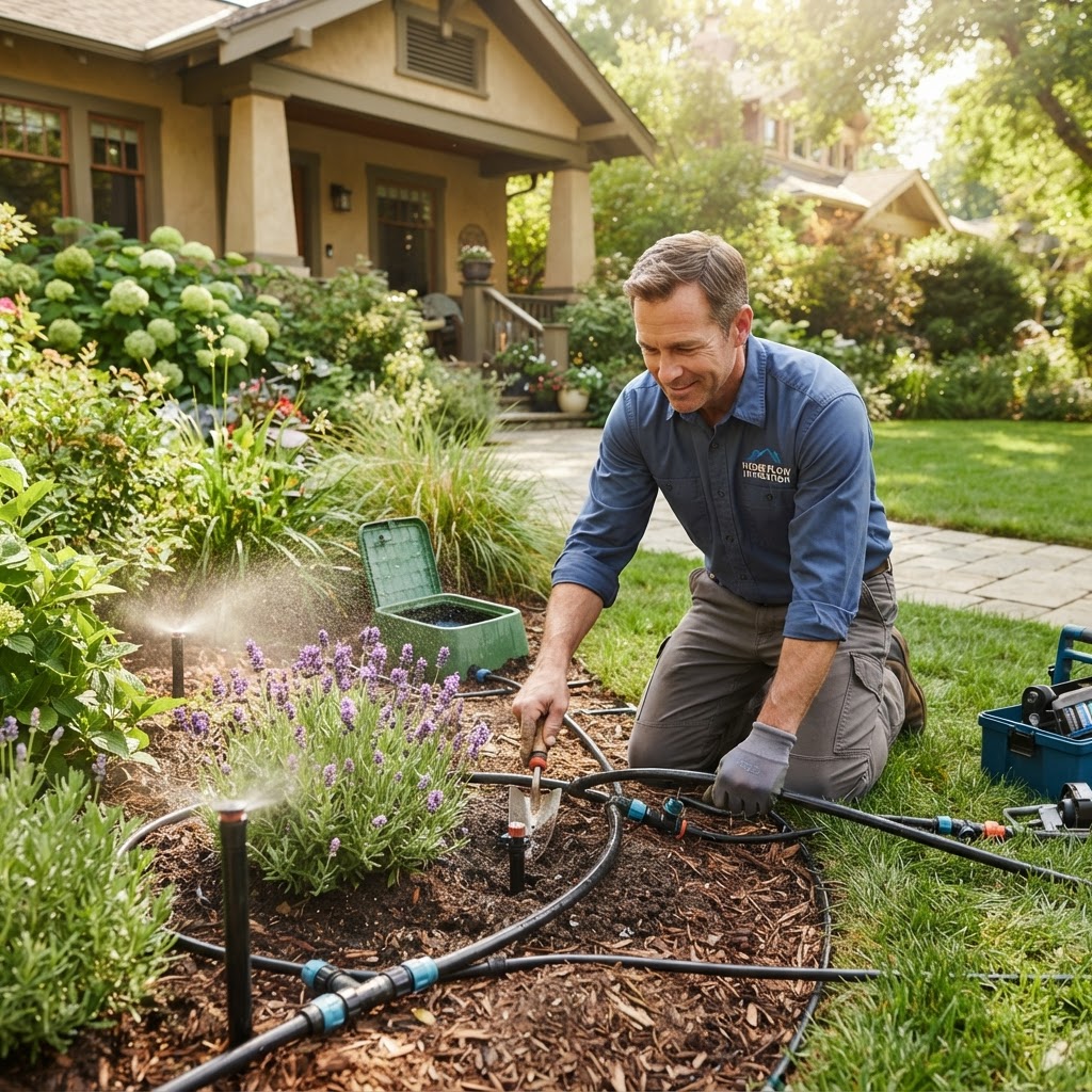Professional landscaping service and irrigation system guide guide