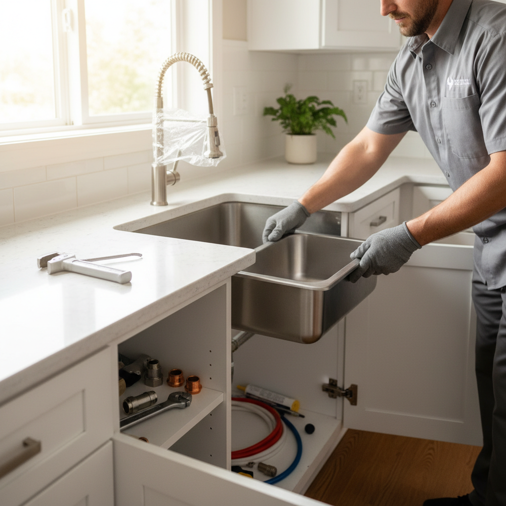 Professional plumbing service and kitchen sink installation guide