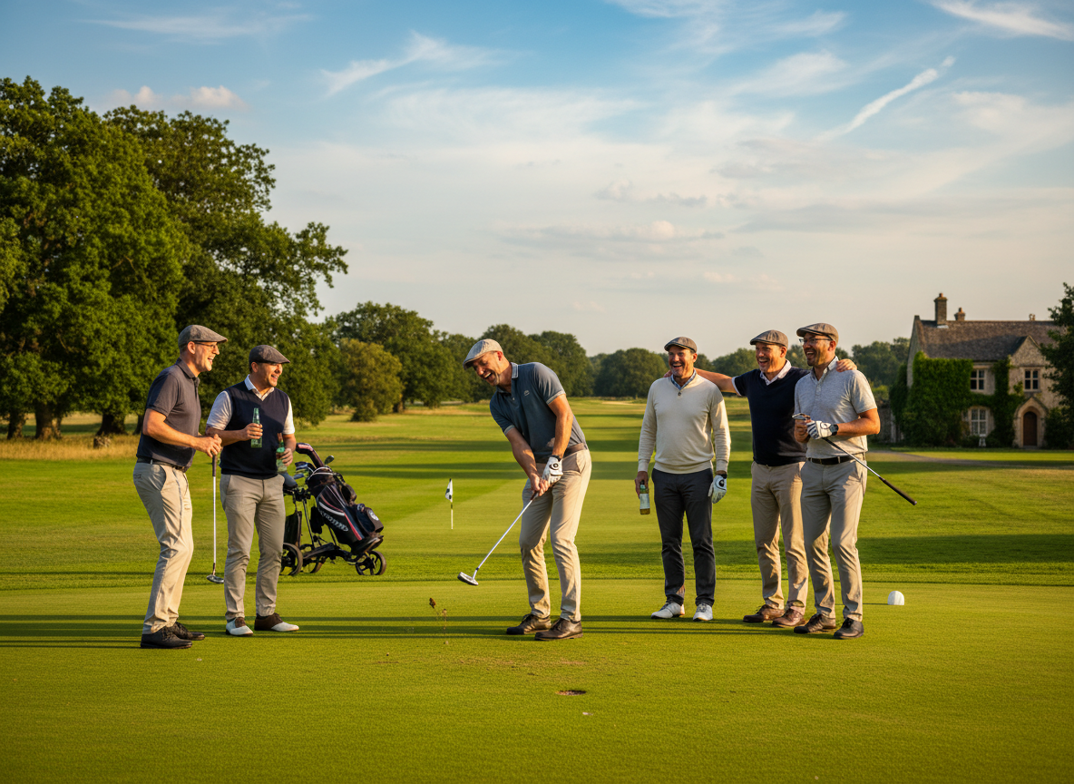 Dads enjoying golf together