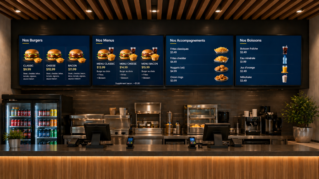 NexDisplay dans un restaurant