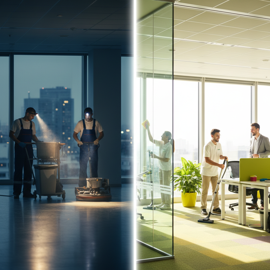 Night Cleaning vs Day Cleaning: Which is Best for Your Facility?