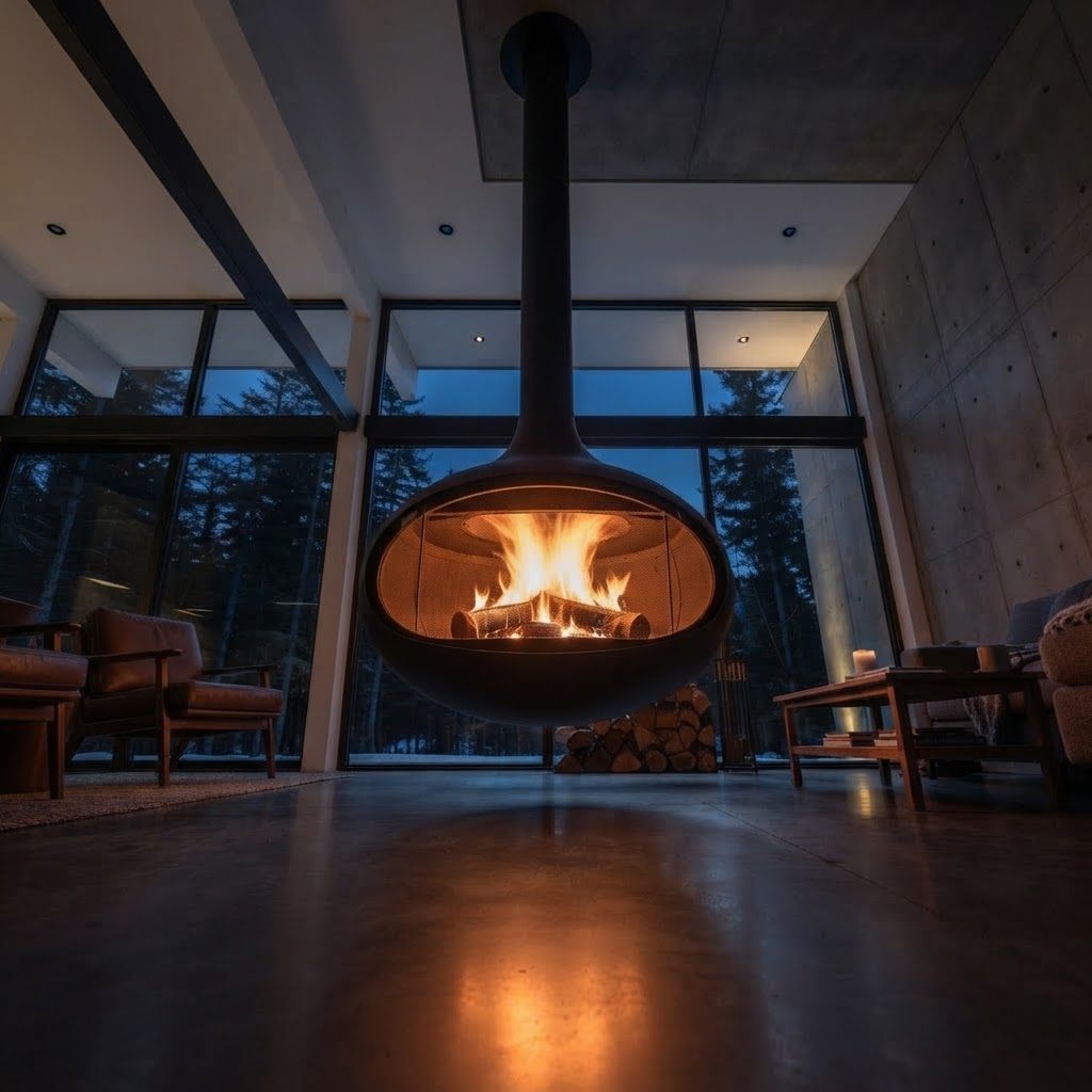 Hanging Floating Fireplace 2