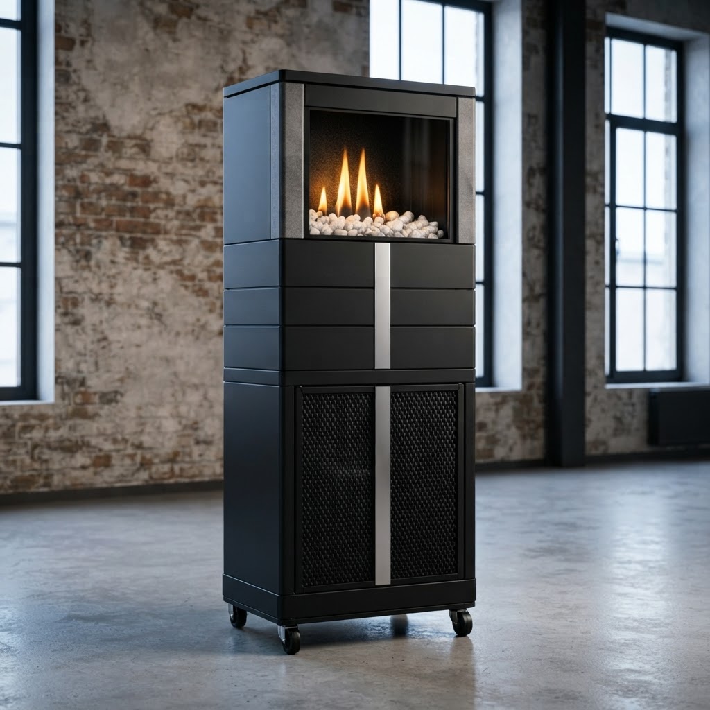 Trigo silver-line free standing Gas fireplace