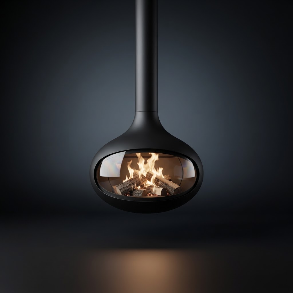 Hanging Floating Fireplace 3