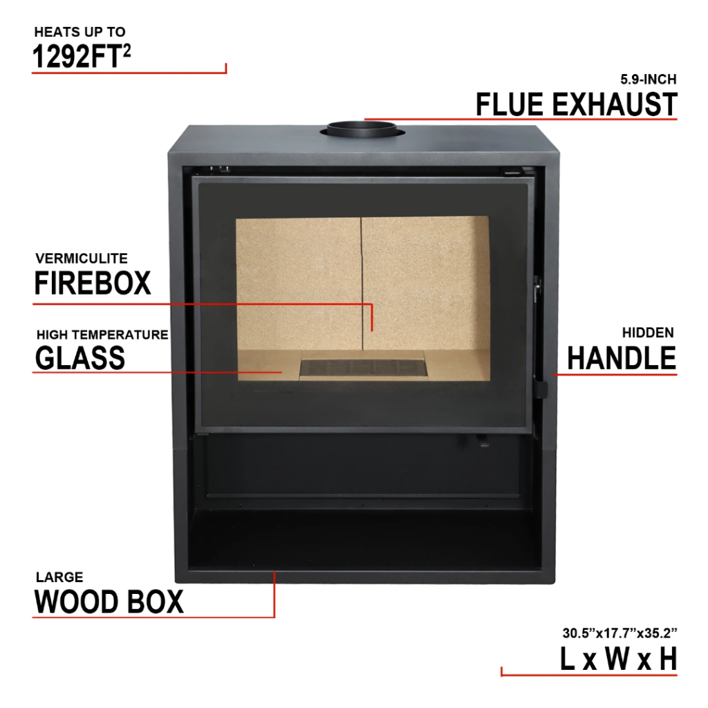 AD 600 Wood Burning Fireplace 2