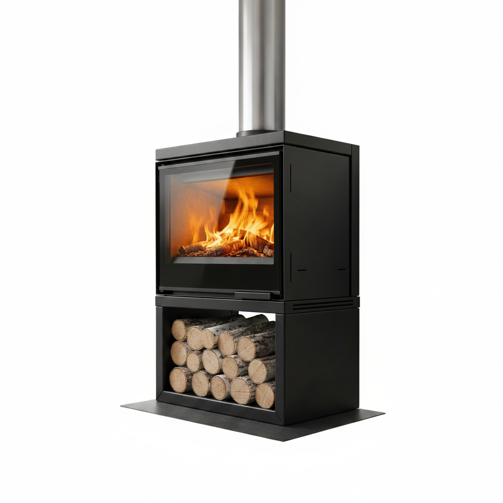 Nexus SA 750  freestanding closed-combustion wood fireplace 4