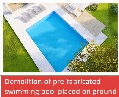 Removal of pre-fabricated pool