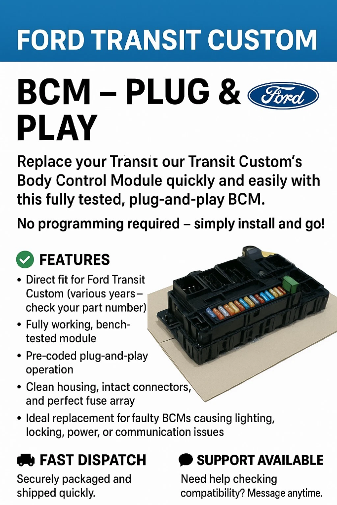 Genuine Ford Transit Custom BCM Brand-new JK2T-15604 Plug And Play No Coding