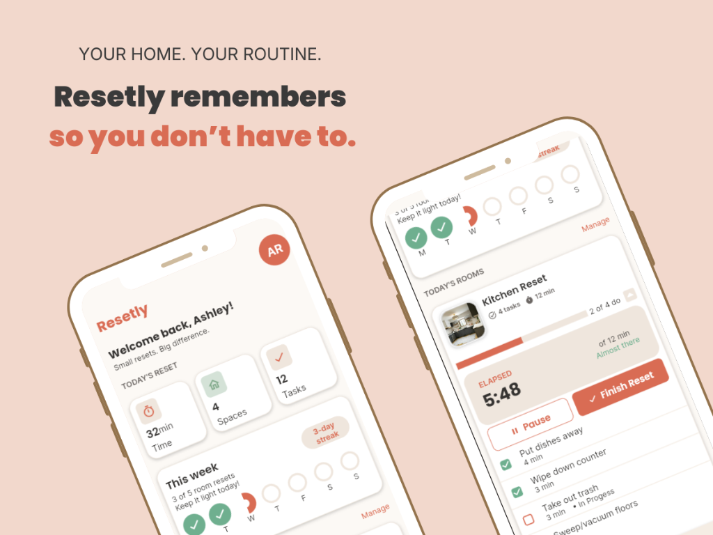 Resetly app — your home, your routine