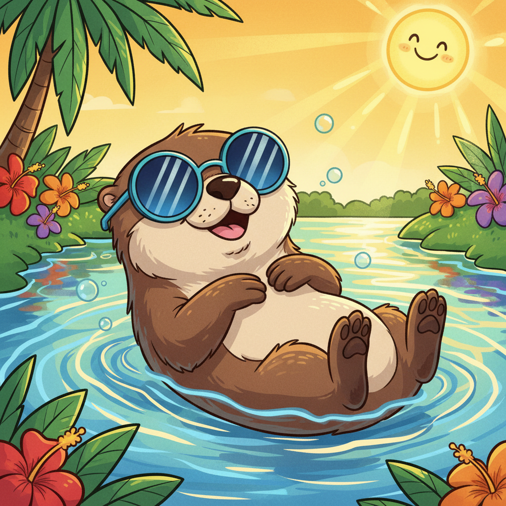 Sodak Float Shack otter mascot with sunglasses
