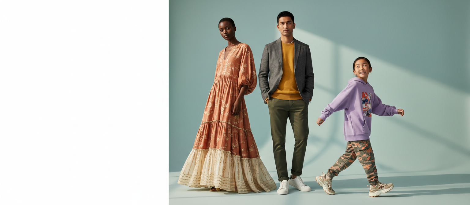 TrueClothing fashion collection showcasing modern men's and women's apparel