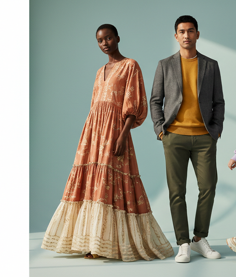 TrueClothing fashion collection showcasing modern men's and women's apparel