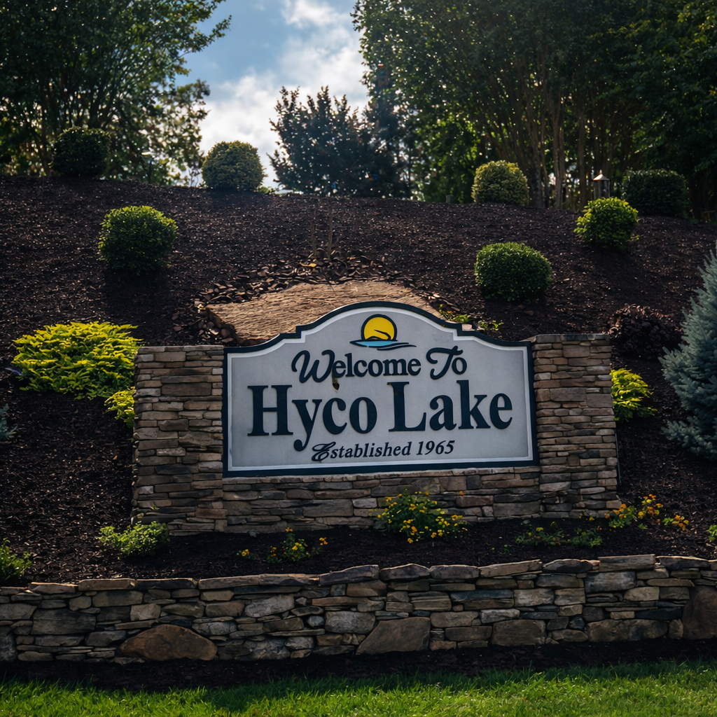 Welcome to Hyco Lake sign