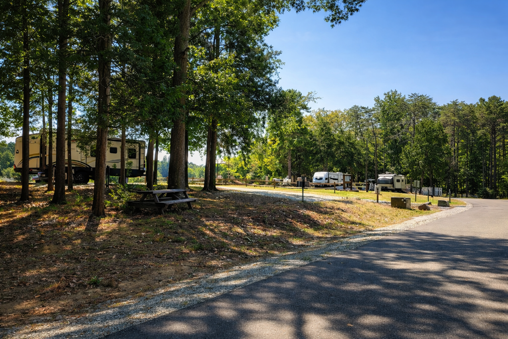 RV campsites at Hyco Lake
