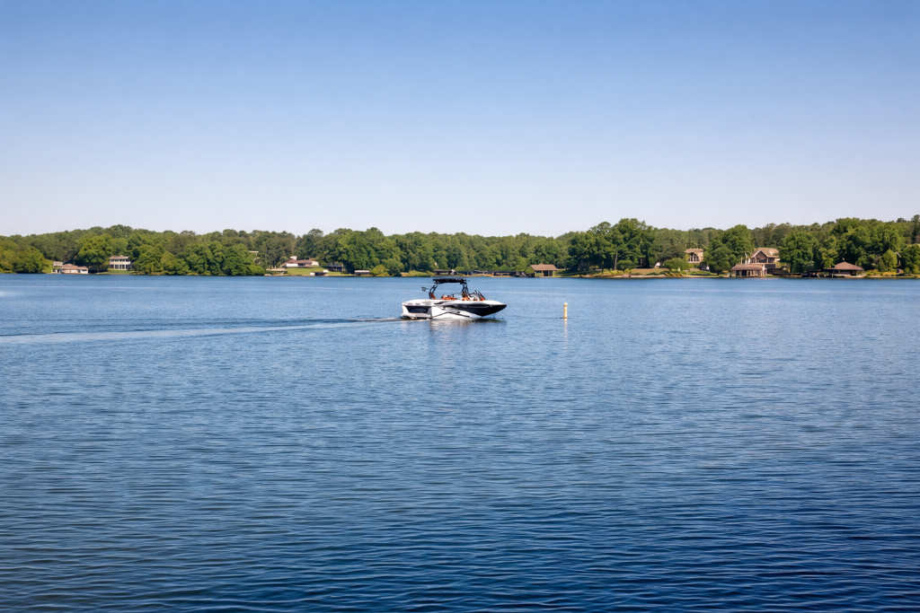 Boating on Hyco Lake