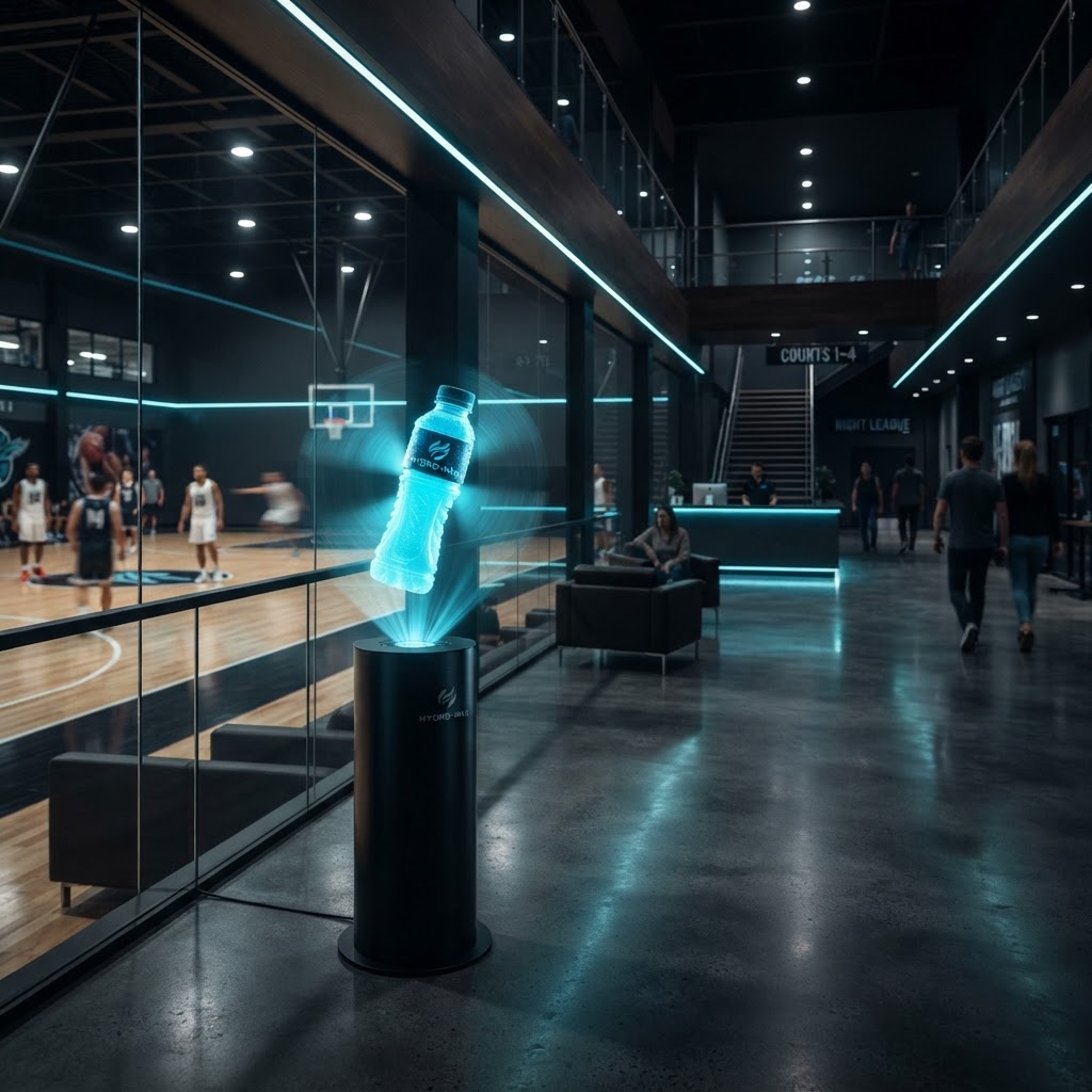 FanVision 3D hologram display in a sports venue