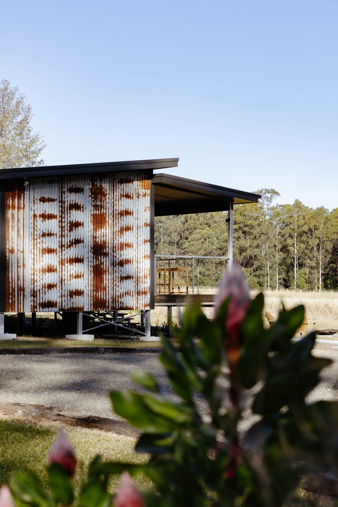 Fire pit & cabin exterior