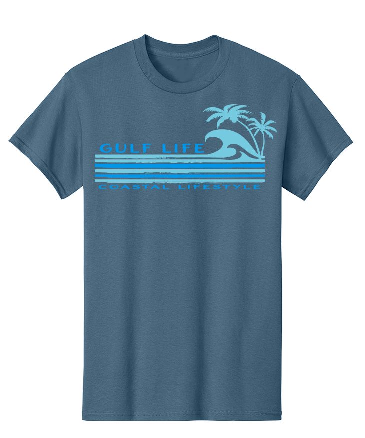 Gulf Life Retro Surf Palm Wave
