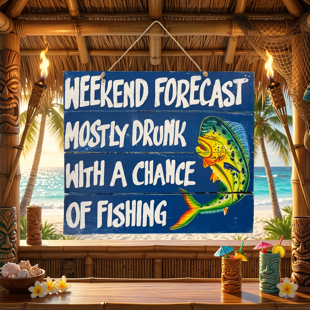 Weekend Forecast Tiki Sign