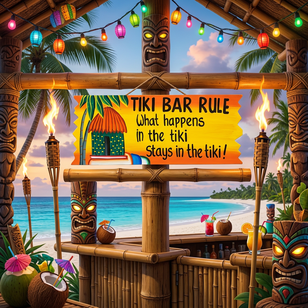 Tiki Bar Rule Tiki Sign
