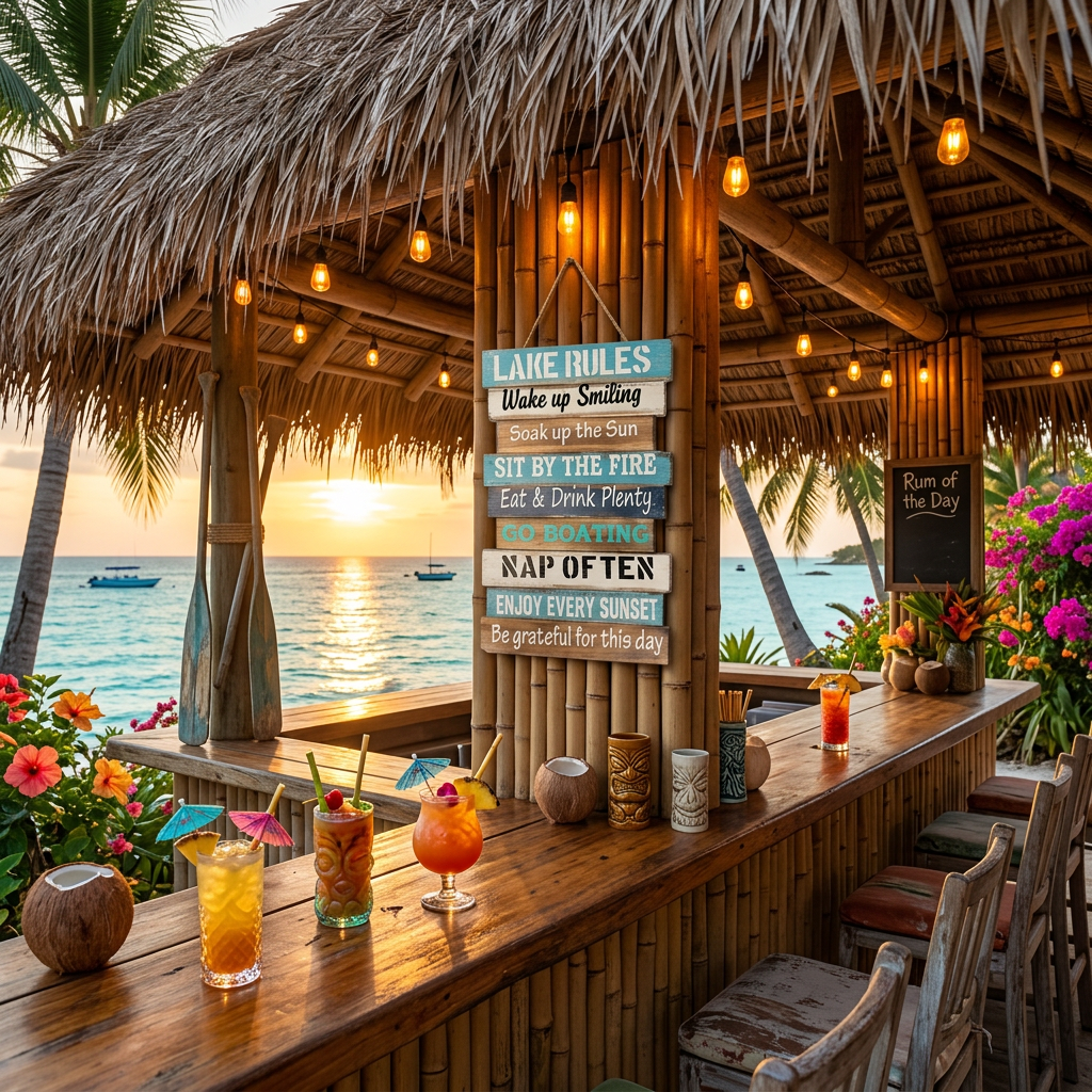 Lake Rules — Tiki Sign