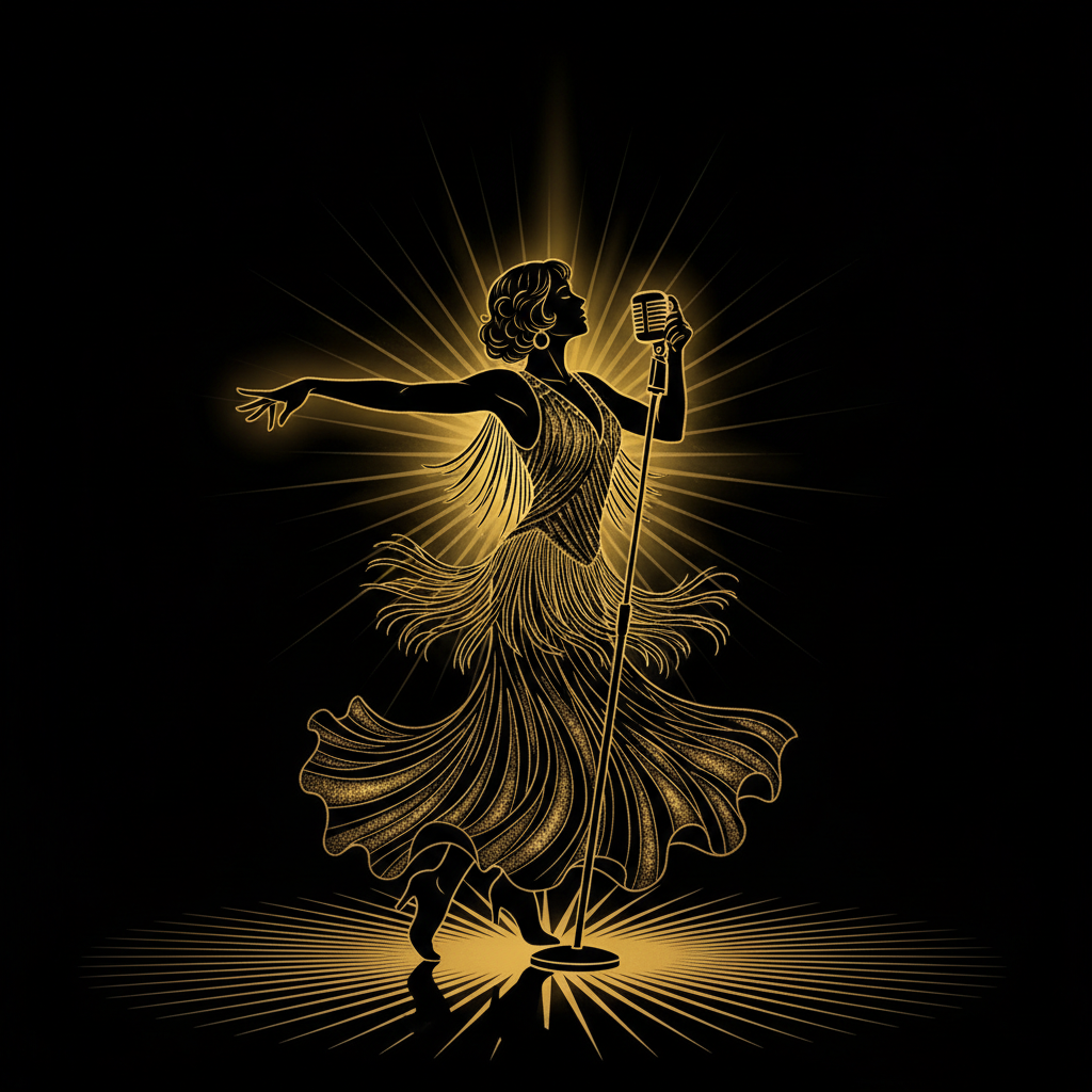 Female singer silhouette
