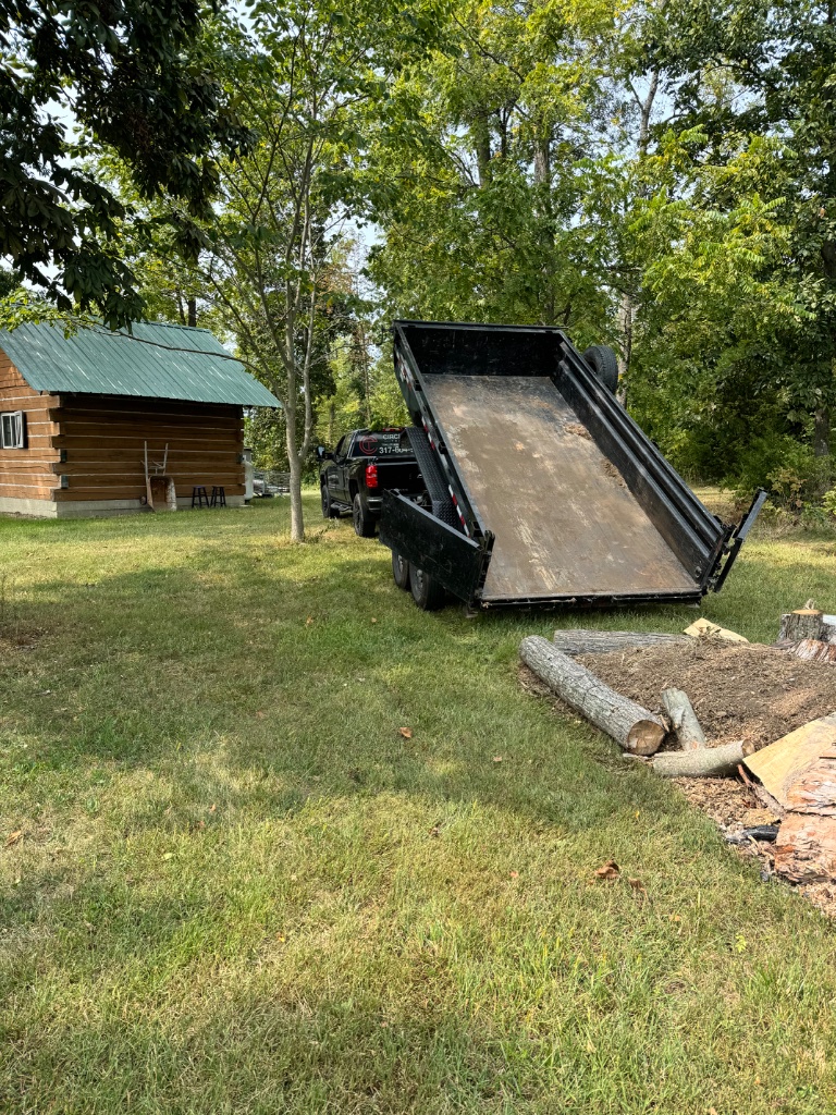 Dump trailer on a job site