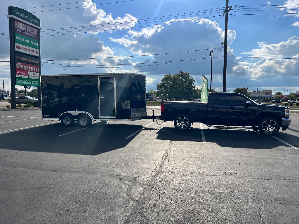 Enclosed trailer hitched in Greenwood