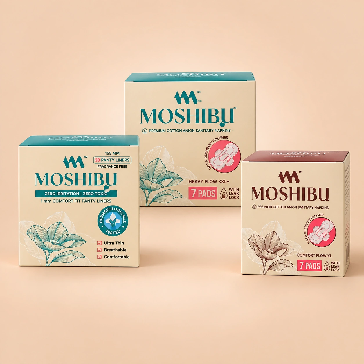 Moshibu pads and panty liners bundle