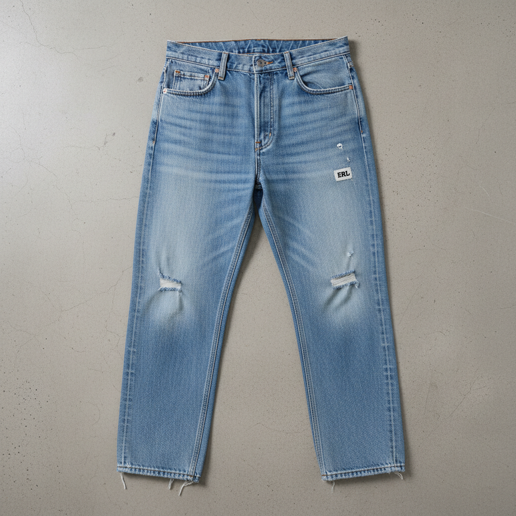 ERL Baggy Indiana Distressed Jeans