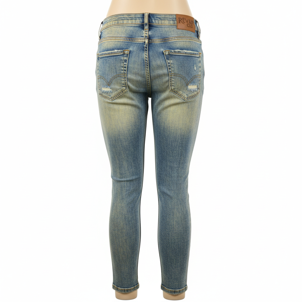 'CORE' BLUE WITH YELLOW WASH SKINNY DENIM thumbnail 2