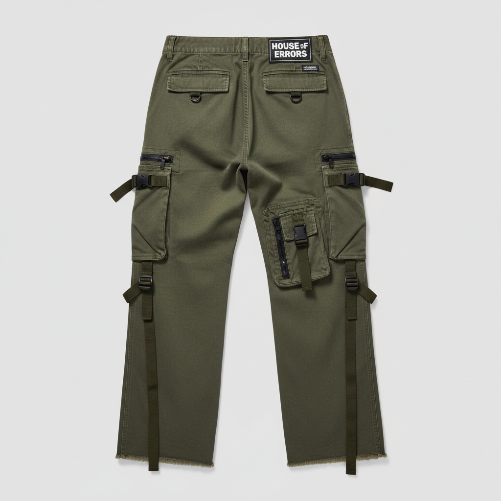 HOUSE OF ERRORS 'Fractured Codes' Wide-Leg Cargo Pants
