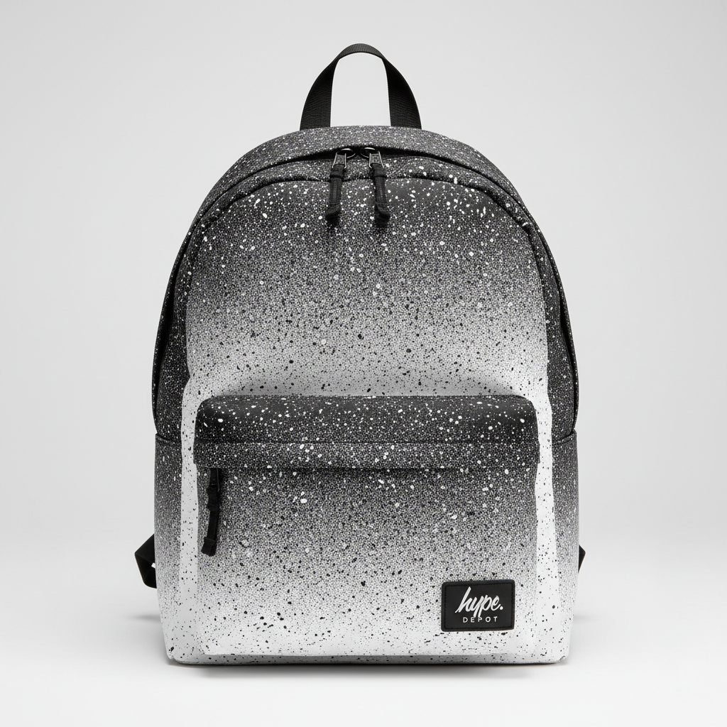 Hype Unisex Iconic Black/White Speckle Fade Kids Backpack
