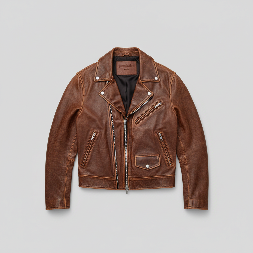 RODEO GENUINE LEATHER JACKET (UNISEX) - BROWN thumbnail 3