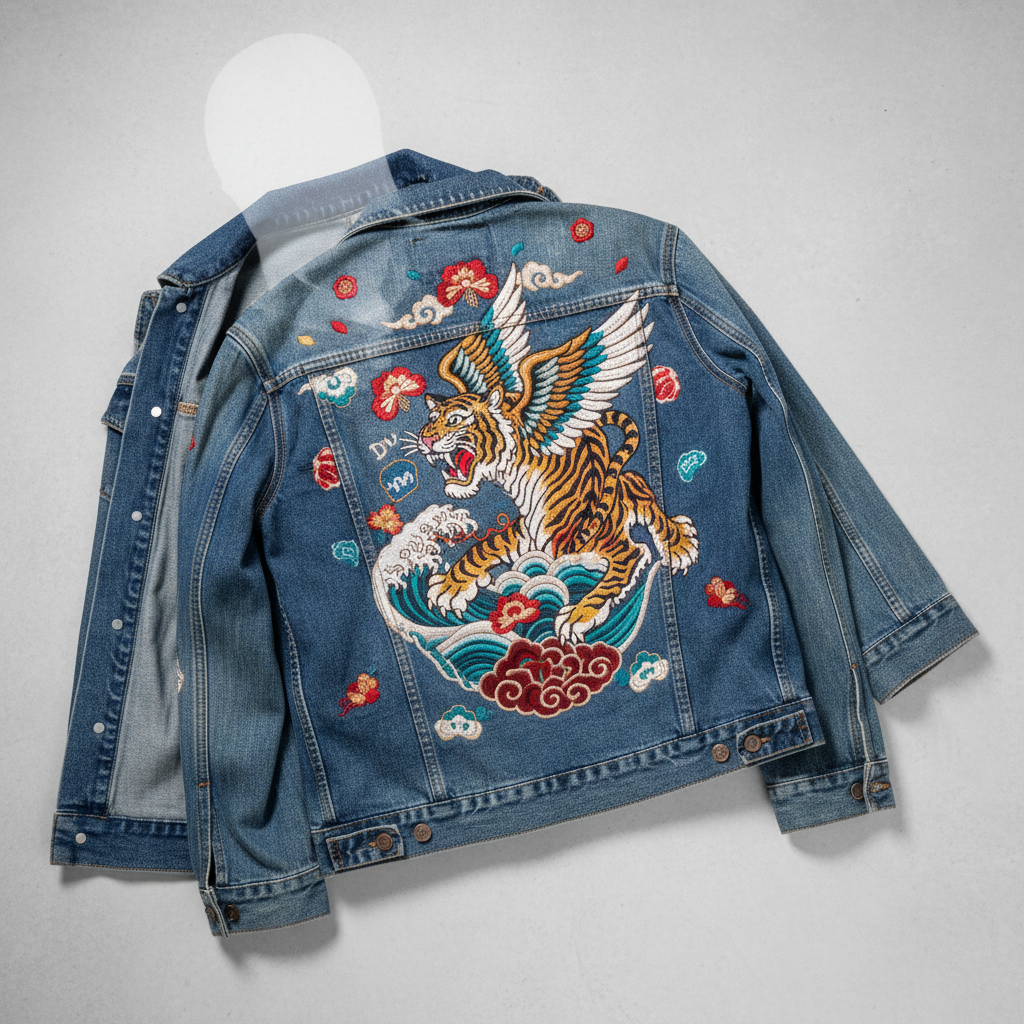 HUMAN MADE EMBROIDERED DENIM WORK JACKET