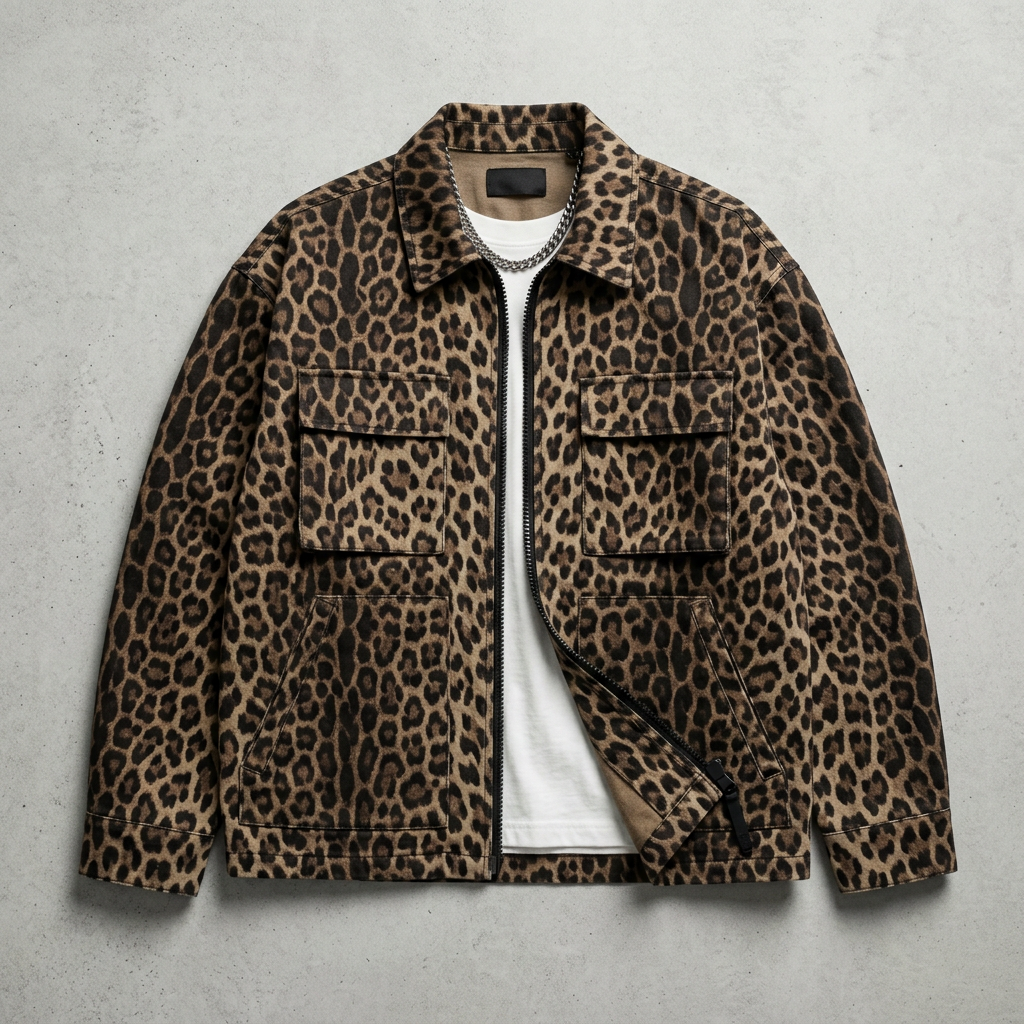 Rhude Leopard Oversized Work Jacket